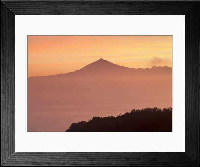 Framed Print : View from Gomera to Tenerife with Teide volcano at sunrise, Canary Islands, Spain, Atlantic, Europe Framed Print : View from Gomera to Tenerife with Teide volcano at sunrise, Canary Islands, Spain, Atlantic, Europe