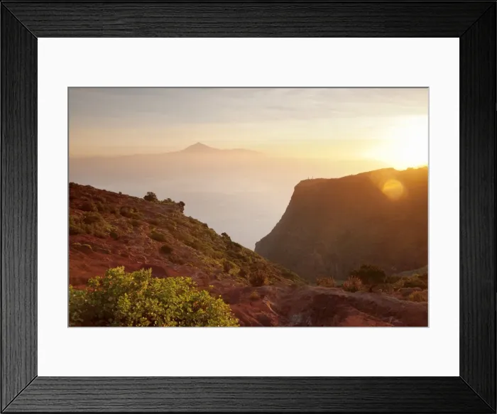 Framed Print : View from Gomera to Tenerife with Teide volcano at sunrise, Canary Islands, Spain, Atlantic, Europe Framed Print : View from Gomera to Tenerife with Teide volcano at sunrise, Canary Islands, Spain, Atlantic, Europe