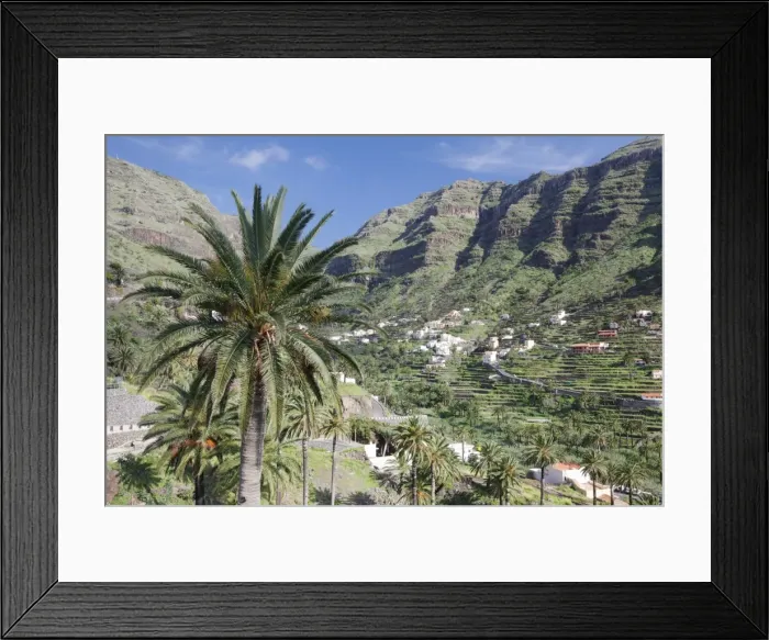 Framed Print : Terraced fields, Valle Gran Rey, La Gomera, Canary Islands, Spain, Europe