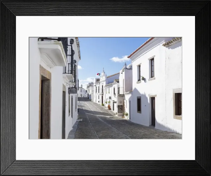 Framed Print : Whitewashed buildings in the medieval town of Monsaraz, Alentejo, Portugal, Europe Framed Print : Whitewashed buildings in the medieval town of Monsaraz, Alentejo, Portugal, Europe