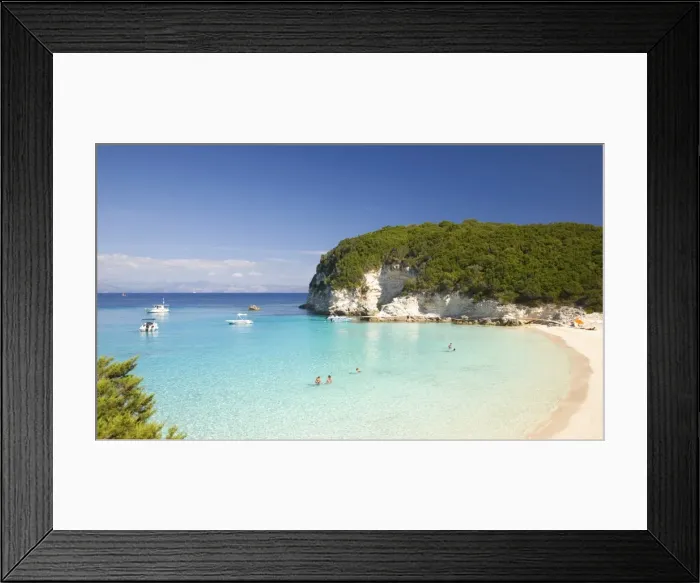 Framed Print : View across the clear turquoise waters of Vrika Bay, Antipaxos, Paxi, Corfu, Ionian Islands, Greek Islands, Greece, Europe Framed Print : View across the clear turquoise waters of Vrika Bay, Antipaxos, Paxi, Corfu, Ionian Islands, Greek Islands, Greece, Europe