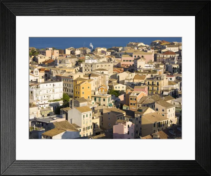 Framed Print : View over the Old Town from the New Fortress, Corfu Town, Corfu, Ionian Islands, Greek Islands, Greece, Europe Framed Print : View over the Old Town from the New Fortress, Corfu Town, Corfu, Ionian Islands, Greek Islands, Greece, Europe