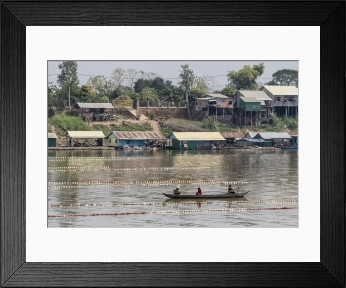 Framed Print : Cham people using a Dai fishing system for trei real fish on the Tonle Sap River Framed Print : Cham people using a Dai fishing system for trei real fish on the Tonle Sap River