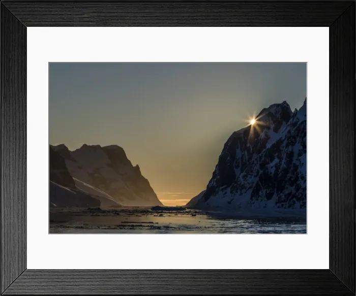 Framed Print : Sunset over Booth Island in the waters of the Lemaire Channel, Antarctica, Polar Regions Framed Print : Sunset over Booth Island in the waters of the Lemaire Channel, Antarctica, Polar Regions