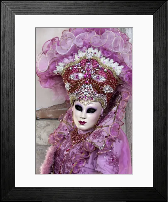 Framed Print : Lady in a pink dress and bejewelled hat, Venice Carnival, Venice, Veneto, Italy, Europe Framed Print : Lady in a pink dress and bejewelled hat, Venice Carnival, Venice, Veneto, Italy, Europe