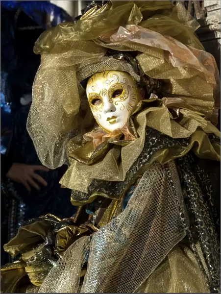 Lady in gold, Venice Carnival, Venice, Veneto, Italy, Europe
