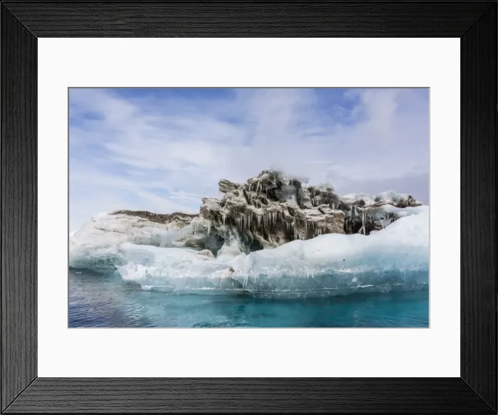 Framed Print : Iceberg with moraine material and icicles at Booth Island, Antarctica, Polar Regions Framed Print : Iceberg with moraine material and icicles at Booth Island, Antarctica, Polar Regions