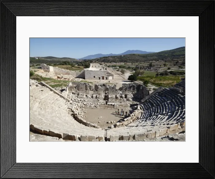 Framed Print : Amphitheatre and ruins, Patara, near Kalkan, Lycia, Antalya Province, Mediterranean Coast
