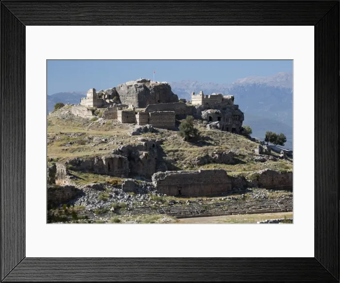 Framed Print : Ruined stadium and Acropolis, Tlos, near Kalkan, Lycia, Antalya Province, Mediterranean Coast Framed Print : Ruined stadium and Acropolis, Tlos, near Kalkan, Lycia, Antalya Province, Mediterranean Coast