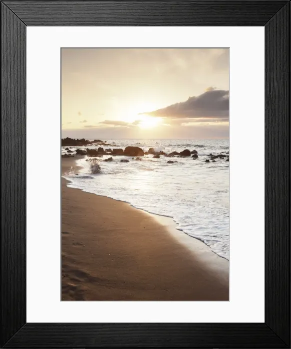 Framed Print : Playa des Ingles, beach, La Playa, Valle Gran Rey, La Gomera, Canary Islands, Spain