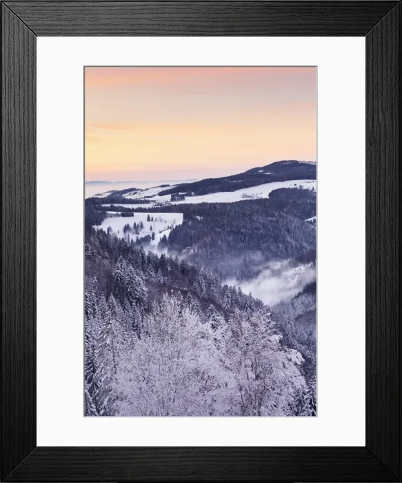 Framed Print : View from Black Forest Highway to Glottertal Tal Valley at sunset, Black Forest, Baden-Wurttemberg Framed Print : View from Black Forest Highway to Glottertal Tal Valley at sunset, Black Forest, Baden-Wurttemberg