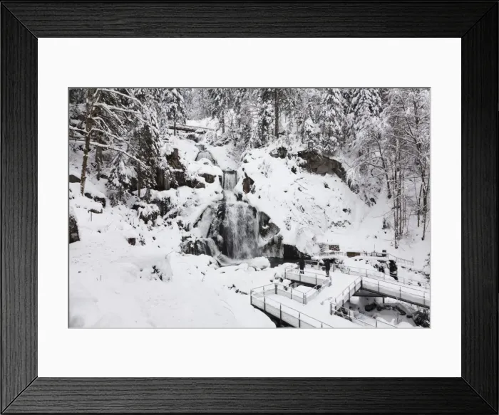 Framed Print : Triberg Waterfalls in winter, Triberg, Black Forest, Baden-Wurttemberg, Germany, Europe