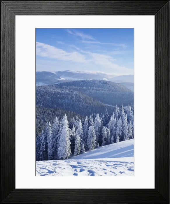 Framed Print : View from Belchen Mountain to Feldberg Mountain in winter, Black Forest, Baden-Wurttemberg Framed Print : View from Belchen Mountain to Feldberg Mountain in winter, Black Forest, Baden-Wurttemberg