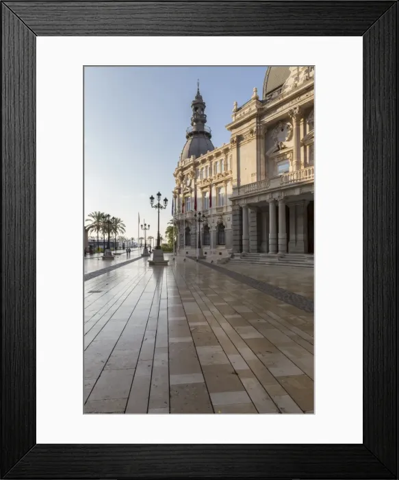 Framed Print : Town Hall Square on an autumn early morning, Cartagena, Murcia Region, Spain, Europe Framed Print : Town Hall Square on an autumn early morning, Cartagena, Murcia Region, Spain, Europe