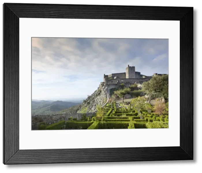 Framed Print : The 13th century medieval castle and gardens in Marvao, built by King Dinis, Marvao Framed Print : The 13th century medieval castle and gardens in Marvao, built by King Dinis, Marvao