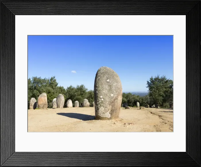 Framed Print : The Almendres stone circle, one of the oldest cromlechs in Europe in a region knows Framed Print : The Almendres stone circle, one of the oldest cromlechs in Europe in a region knows
