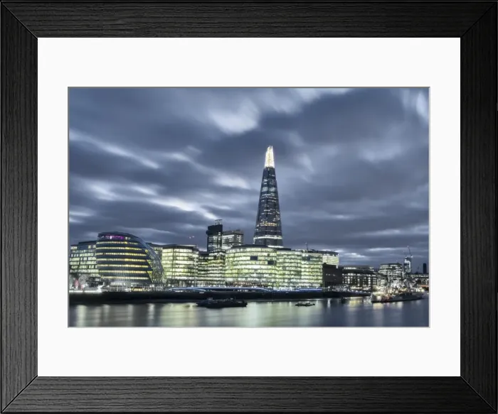 Framed Print : The Thames in Southwark with City Hall, More London Riverside, both architect Norman Foster