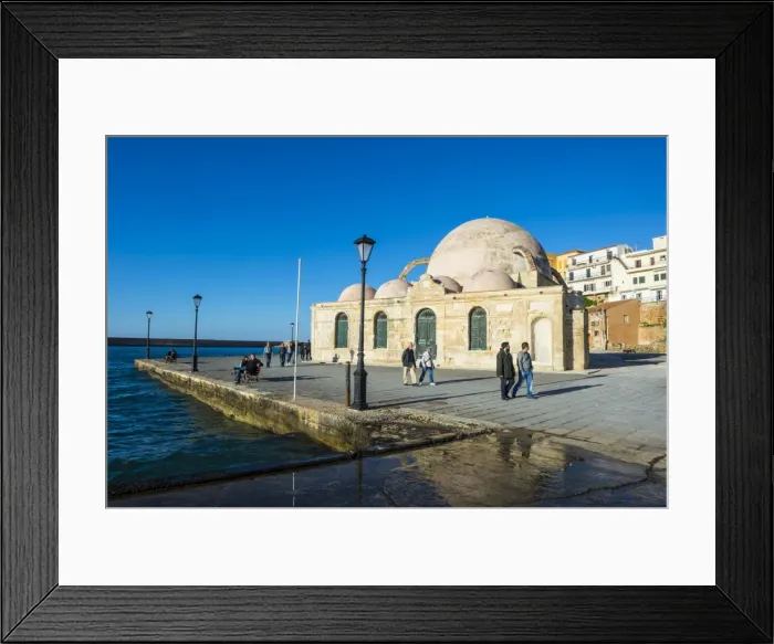 Framed Print : Mosque of the Janissaries, in the Venetian port of Chania, Crete, Greek Islands, Greece Framed Print : Mosque of the Janissaries, in the Venetian port of Chania, Crete, Greek Islands, Greece