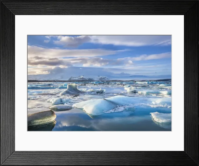 Framed Print : Mountains behind icebergs locked in the frozen water of Jokulsarlon Lagoon, Jokulsarlon Framed Print : Mountains behind icebergs locked in the frozen water of Jokulsarlon Lagoon, Jokulsarlon
