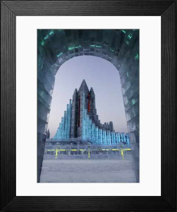 Framed Print : Spectacular illuminated ice sculptures at the Harbin Ice and Snow Festival in Harbin Framed Print : Spectacular illuminated ice sculptures at the Harbin Ice and Snow Festival in Harbin