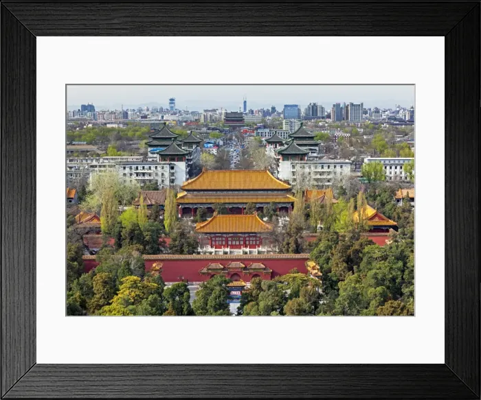 Framed Print : The Forbidden City in Beijing looking South taken from the viewing point of Jingshan Park
