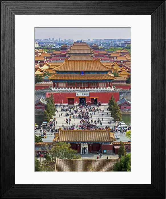 Framed Print : The Forbidden City in Beijing looking South taken from the viewing point of Jingshan Park Framed Print : The Forbidden City in Beijing looking South taken from the viewing point of Jingshan Park