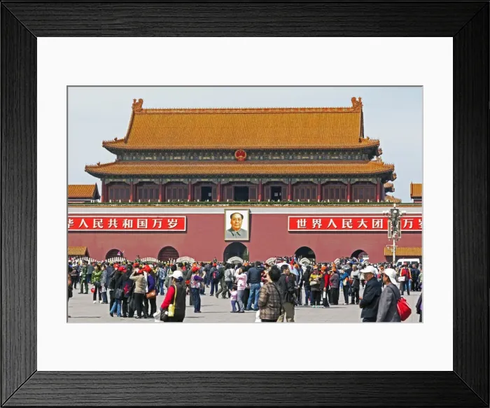 Framed Print : Tiananmen Sqaure in front of portrait of Mao Zedong on Gate of Heavenly Peace (Tiananmen Gate) Framed Print : Tiananmen Sqaure in front of portrait of Mao Zedong on Gate of Heavenly Peace (Tiananmen Gate)