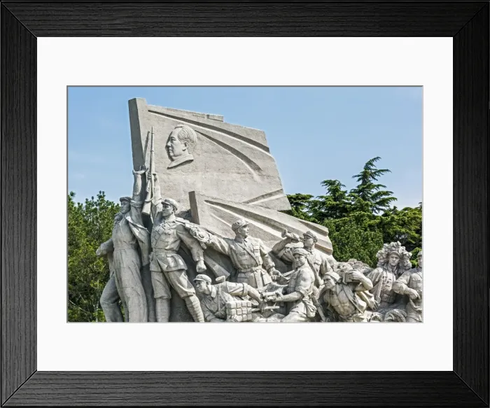 Framed Print : Idealized statue of socialist workers located next to Maos Museum, Tiananmen Square Framed Print : Idealized statue of socialist workers located next to Maos Museum, Tiananmen Square