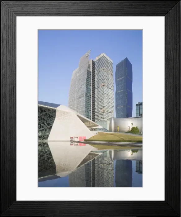 Framed Print : Guangzhou Opera House and skyscrapers in Zhujiang New Town, Tian He, Guangzhou, Guangdong Framed Print : Guangzhou Opera House and skyscrapers in Zhujiang New Town, Tian He, Guangzhou, Guangdong