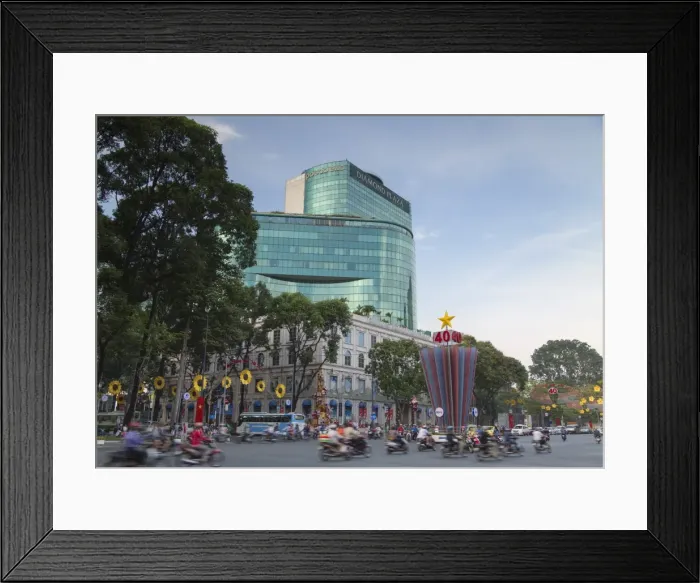 Framed Print : Traffic passing Diamond Plaza, Ho Chi Minh City, Vietnam, Indochina, Southeast Asia, Asia Framed Print : Traffic passing Diamond Plaza, Ho Chi Minh City, Vietnam, Indochina, Southeast Asia, Asia