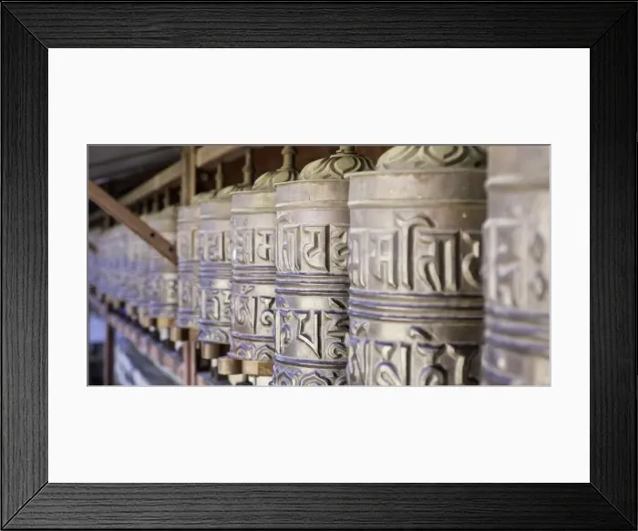Framed Print : Prayer wheels at the Buddhist monastery in Tengboche in the Khumbu region of Nepal, Asia Framed Print : Prayer wheels at the Buddhist monastery in Tengboche in the Khumbu region of Nepal, Asia