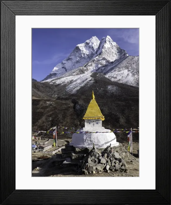 Framed Print : Buddhist Stupa outside the town of Dingboche in the Himalayas, Nepal, Asia Framed Print : Buddhist Stupa outside the town of Dingboche in the Himalayas, Nepal, Asia