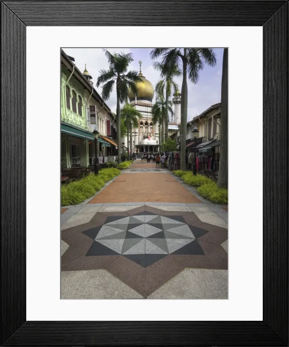 Framed Print : Road leading to the Sultan Mosque in the Arab Quarter, Singapore, Southeast Asia, Asia Framed Print : Road leading to the Sultan Mosque in the Arab Quarter, Singapore, Southeast Asia, Asia