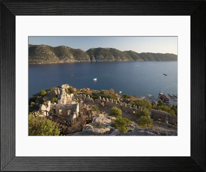 Framed Print : View over castle and Kekova, Simena (Kalekoy), near Kas, Lycia, Antalya, Mediterranean Coast Framed Print : View over castle and Kekova, Simena (Kalekoy), near Kas, Lycia, Antalya, Mediterranean Coast