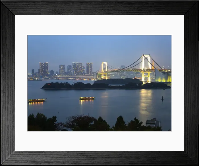 Framed Print : Rainbow Bridge from Odaiba, Tokyo, Japan, Asia Framed Print : Rainbow Bridge from Odaiba, Tokyo, Japan, Asia