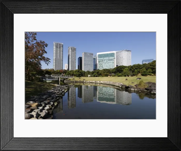 Framed Print : Hamarikyu Gardens, Chuo, Tokyo, Japan, Asia