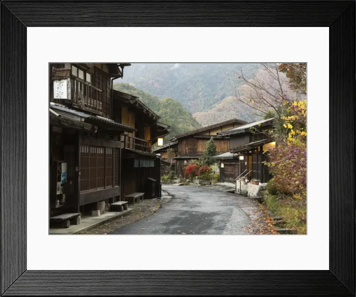 Framed Print : Wooden houses of old post town, Tsumago, Kiso Valley Nakasendo, Central Honshu, Japan Framed Print : Wooden houses of old post town, Tsumago, Kiso Valley Nakasendo, Central Honshu, Japan