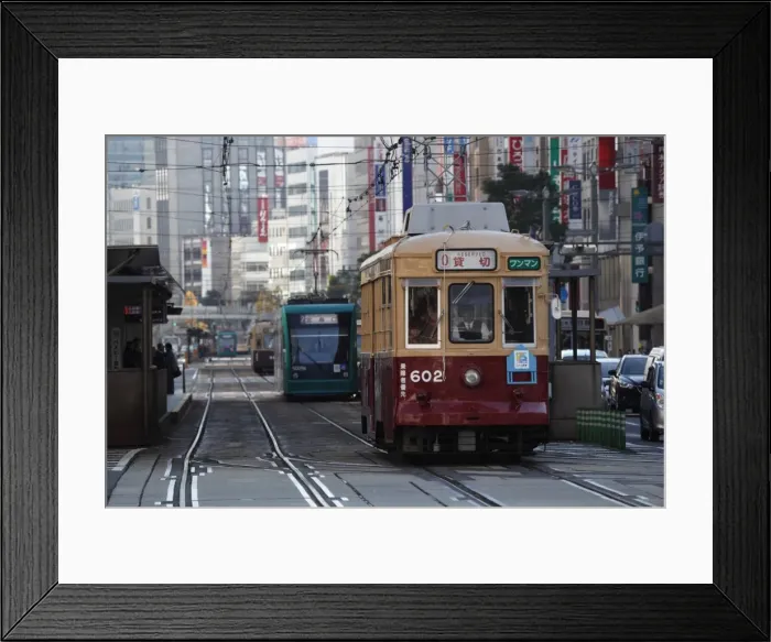 Framed Print : City tram, Hiroshima, Western Honshu, Japan, Asia Framed Print : City tram, Hiroshima, Western Honshu, Japan, Asia