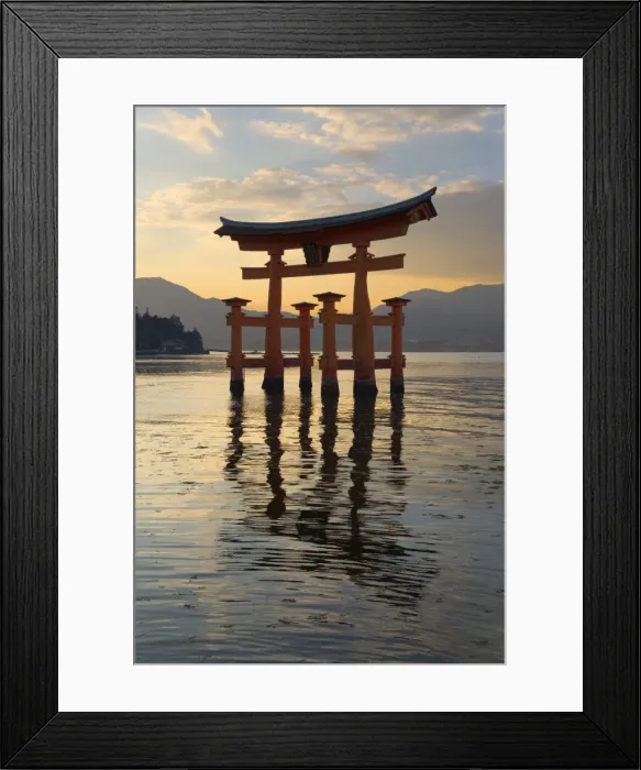 Framed Print : The floating Miyajima torii gate of Itsukushima Shrine at sunset, UNESCO World Heritage Site Framed Print : The floating Miyajima torii gate of Itsukushima Shrine at sunset, UNESCO World Heritage Site