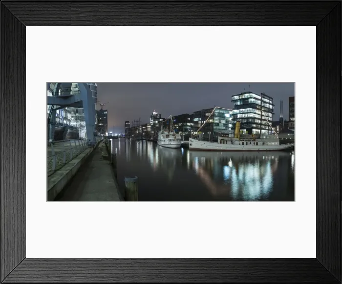 Framed Print : Twilight at Magellan-Terrace in Hafencity, Hamburg, Germany, Europe