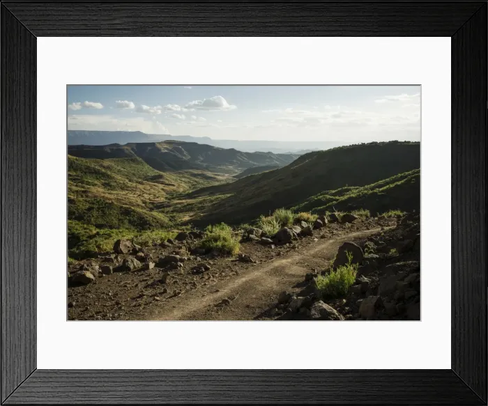 Framed Print : View over landscape near Lalibela at dusk, Ethiopia, Africa Framed Print : View over landscape near Lalibela at dusk, Ethiopia, Africa