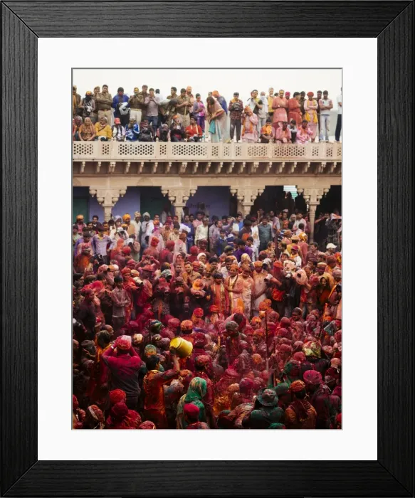 Framed Print : Lathmar Holi celebrations in Nand Rae Temple, Nandagaon, Braj, Uttar Pradesh, India, Asia Framed Print : Lathmar Holi celebrations in Nand Rae Temple, Nandagaon, Braj, Uttar Pradesh, India, Asia