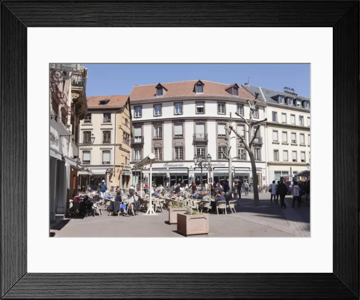 Framed Print : Street cafe, Place de la Cathedrale, Colmar, Alsace, France, Europe Framed Print : Street cafe, Place de la Cathedrale, Colmar, Alsace, France, Europe