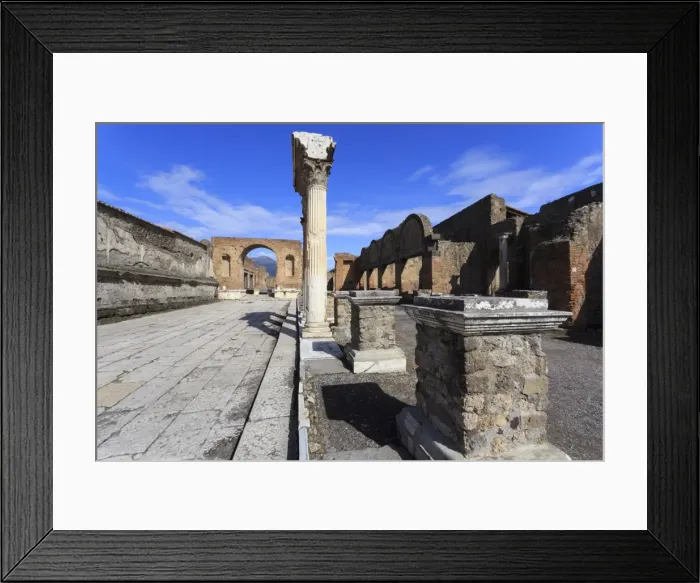 Framed Print : Forum and Vesuvius through arch, Roman ruins of Pompeii, UNESCO World Heritage Site Framed Print : Forum and Vesuvius through arch, Roman ruins of Pompeii, UNESCO World Heritage Site