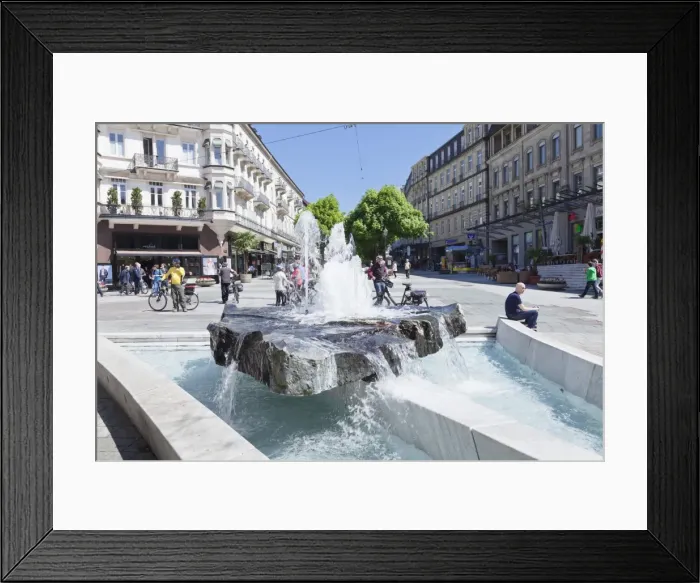 Framed Print : Fountain, Pedestrian area, Baden-Baden, Black Forest, Baden-Wurttemberg, Germany, Europe Framed Print : Fountain, Pedestrian area, Baden-Baden, Black Forest, Baden-Wurttemberg, Germany, Europe