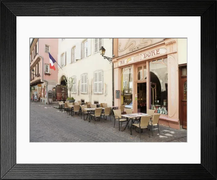 Framed Print : Cafe Au Croissant Dore, Rue Marchands, Colmar, Alsace, France, Europe Framed Print : Cafe Au Croissant Dore, Rue Marchands, Colmar, Alsace, France, Europe