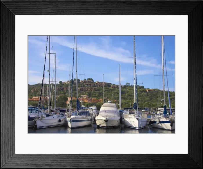 Framed Print : Marina and perched village, Ottiolu harbour, Costa Degli Oleandri, Sardinia, Italy Framed Print : Marina and perched village, Ottiolu harbour, Costa Degli Oleandri, Sardinia, Italy