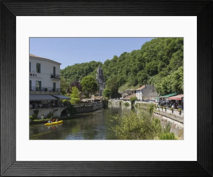 Framed Print : Canoe on River Dronne, Brantome, Dordogne, Aquitaine, France, Europe Framed Print : Canoe on River Dronne, Brantome, Dordogne, Aquitaine, France, Europe