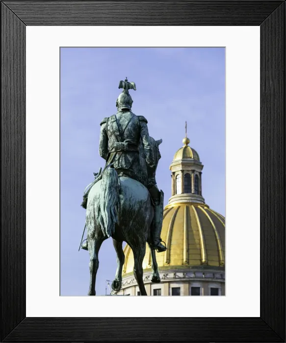 Framed Print : Golden dome of St. Isaacs Cathedral, built in 1818, and the equestrian statue of Framed Print : Golden dome of St. Isaacs Cathedral, built in 1818, and the equestrian statue of