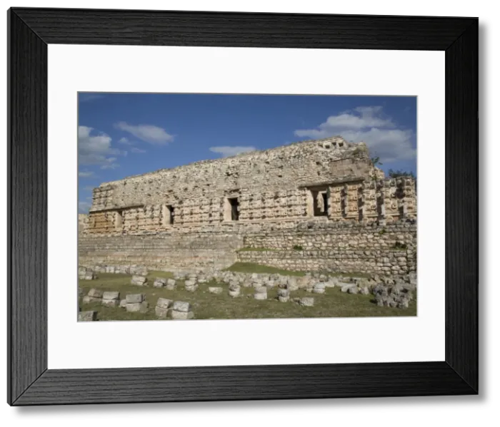Framed Print : Stone Glyphs in front of the Palace of Masks, Kabah Archaeological Site, Yucatan Framed Print : Stone Glyphs in front of the Palace of Masks, Kabah Archaeological Site, Yucatan